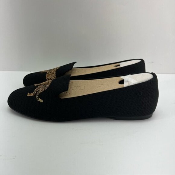 Vivaia, Women's Round-Toe Embroidered Loafers (Audrey) - Black-Cheetah. Size: 43 - Picture 3 of 16